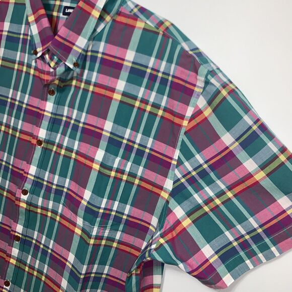 LANDS' END Shirts Short Sleeve Button Down Cotton Size XXL Lot of 3 Plaid - Picture 3 of 12